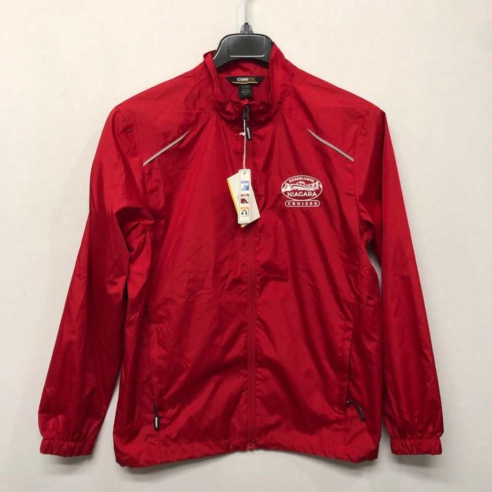 NWT Hornblower Niagara Cruises Adult Windbreaker Hacket Size Small Red B311 -10